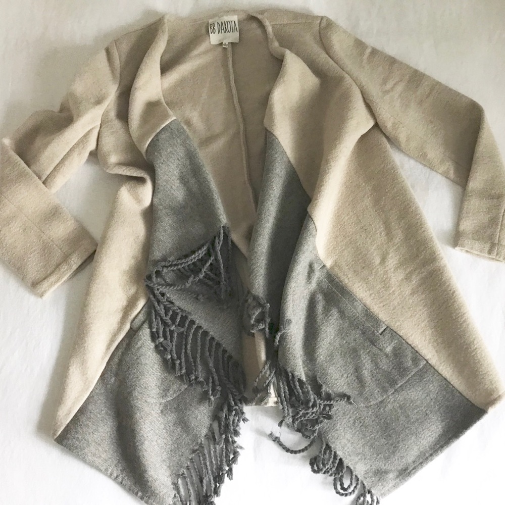 BBDAKOTA wool coat with fringe